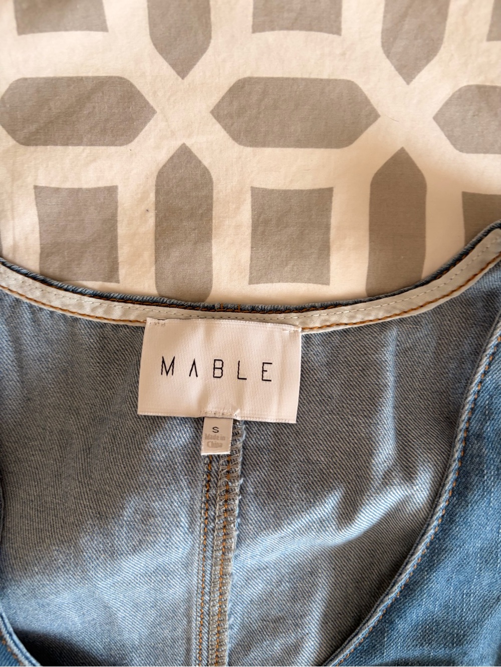 MARBLE Light Blue Sleeveless Denim Romper - Picture 2 of 2